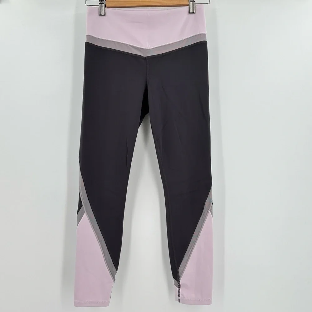 ATHLETA Women’s Pink/Gray Yoga Fitness Compression Leggings Size Small
